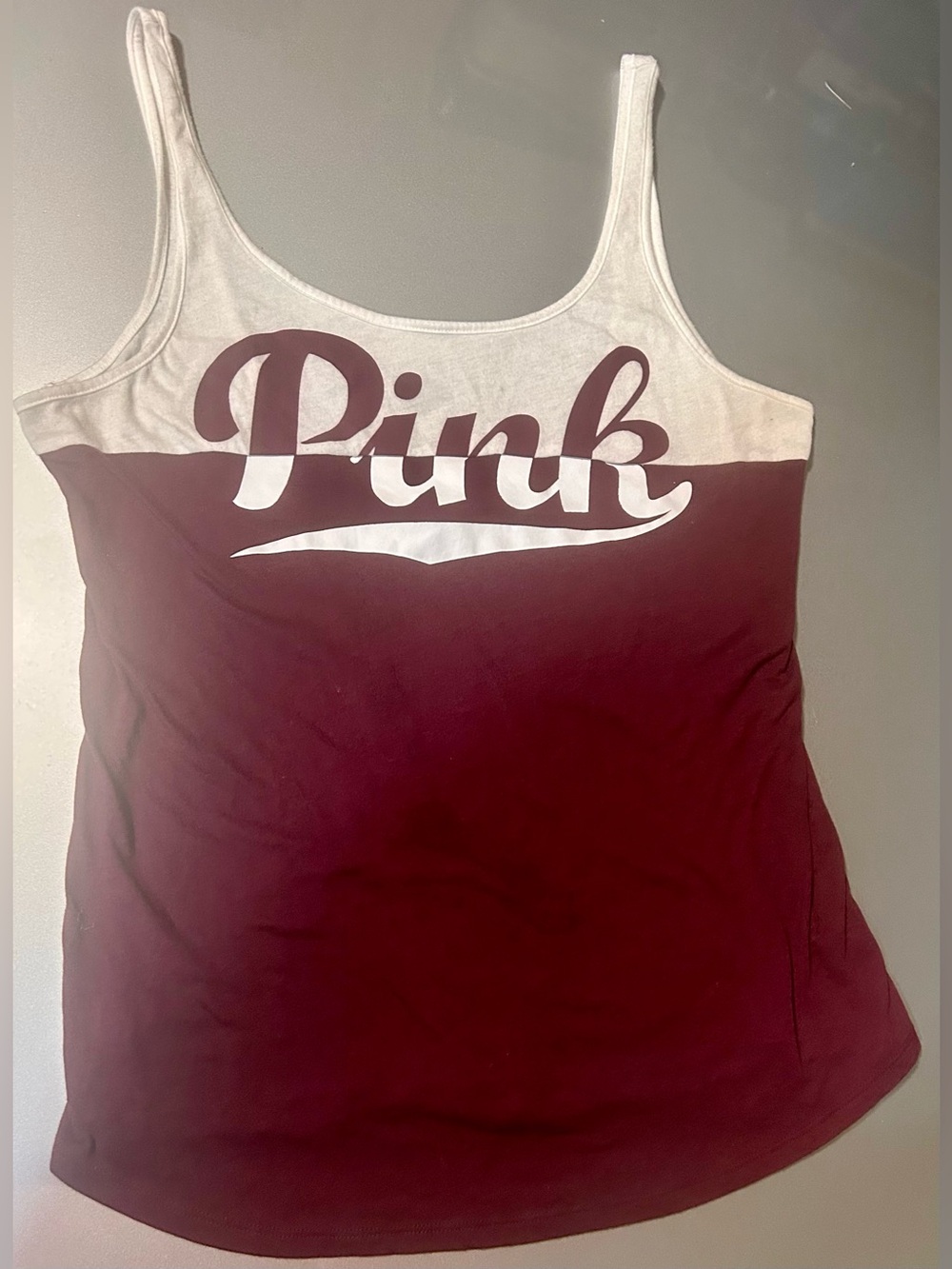 Victoria's Secret PINK Colorblock Logo Scoop-Neck Tank Top